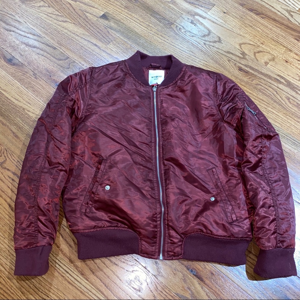 Burgundy Bomber Jacket - Picture 2 of 8